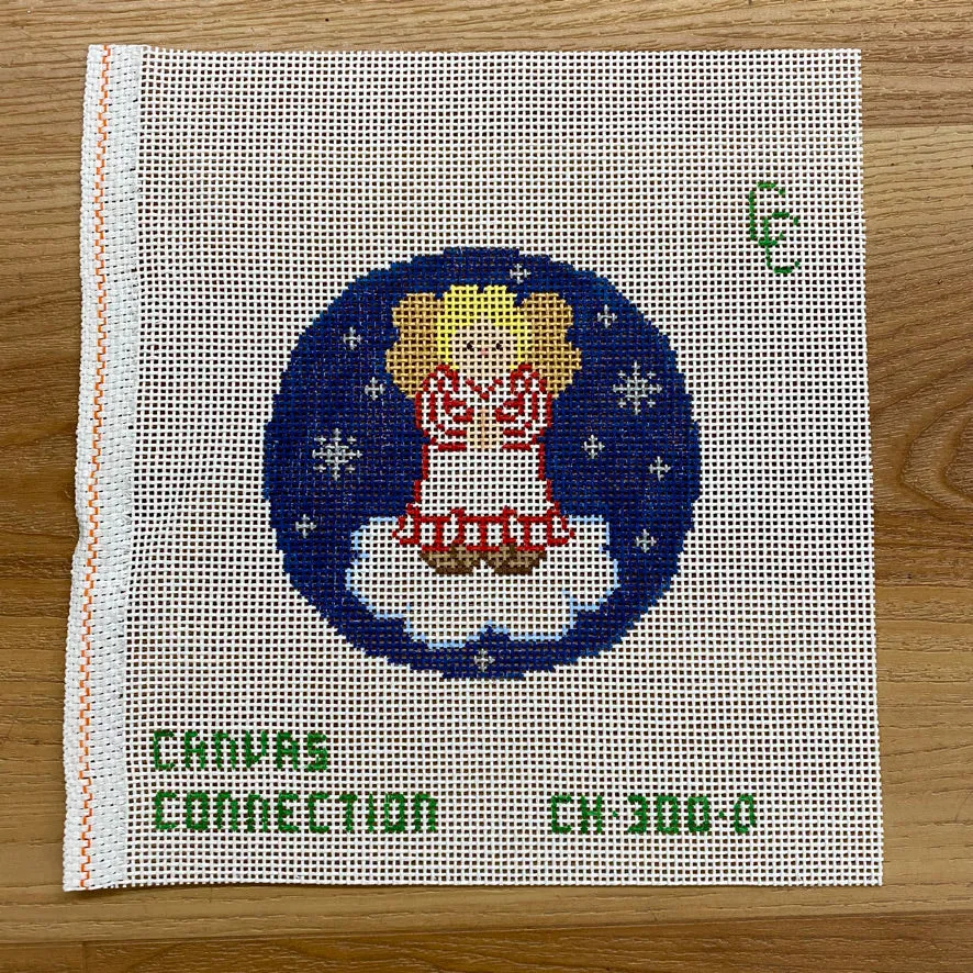 Red Angel Round Canvas