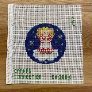 Red Angel Round Canvas