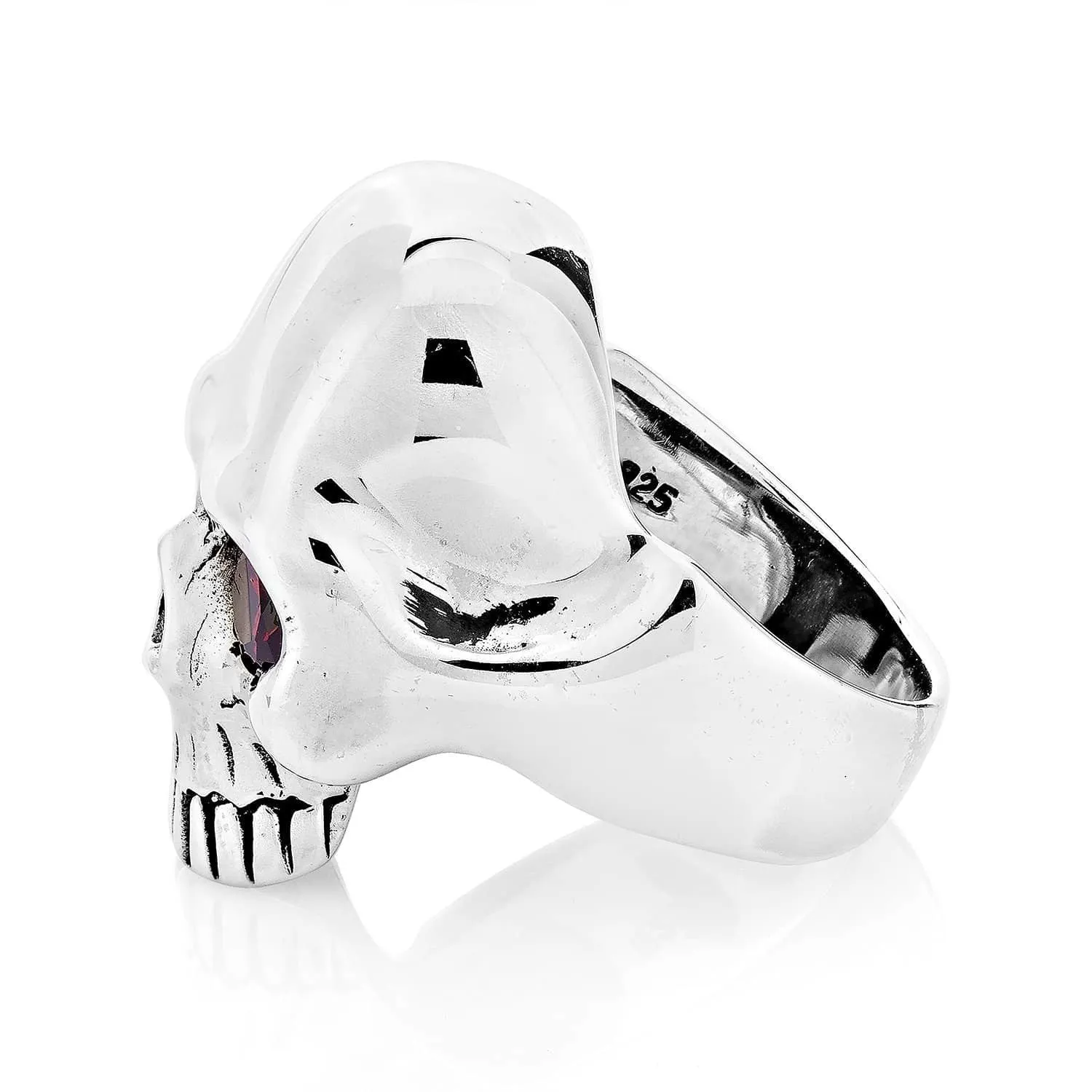 Red Eye Robot Skull Ring