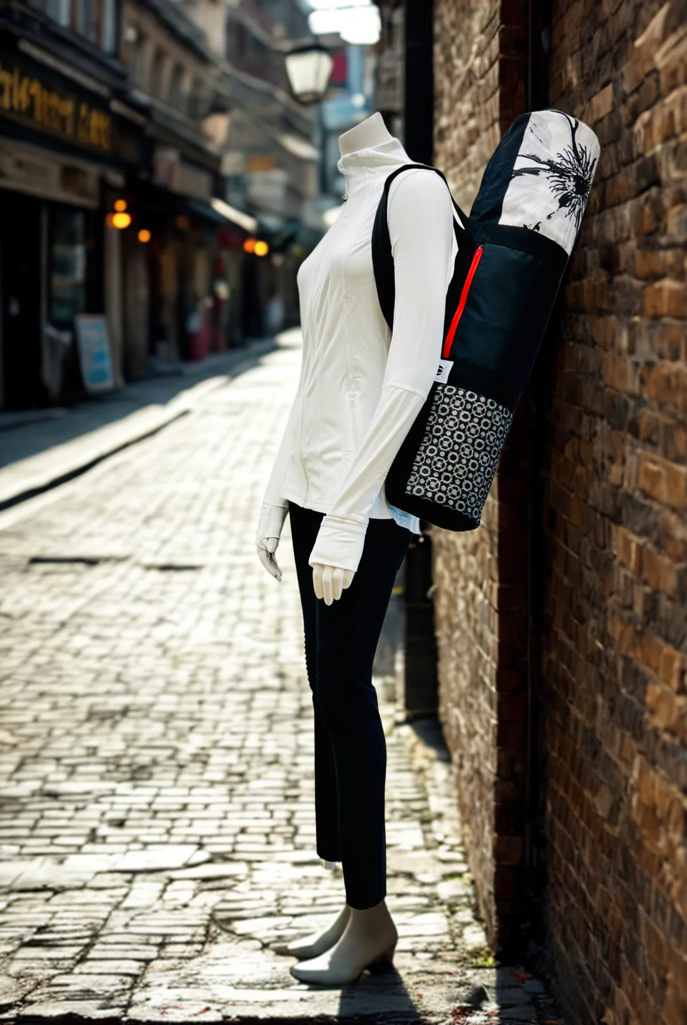 Red Zipper Yoga Mat Bag | Film Noir