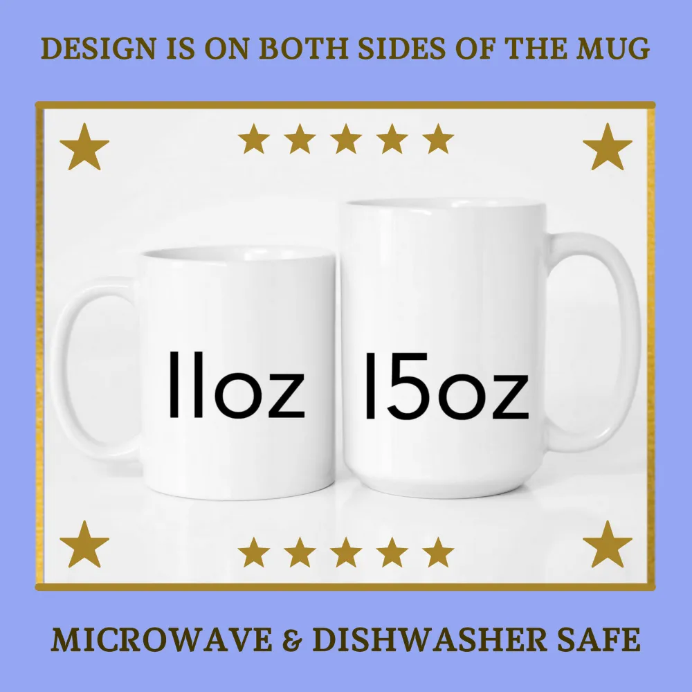 Regal Majesty: Portrait Blue Lion on White Mug