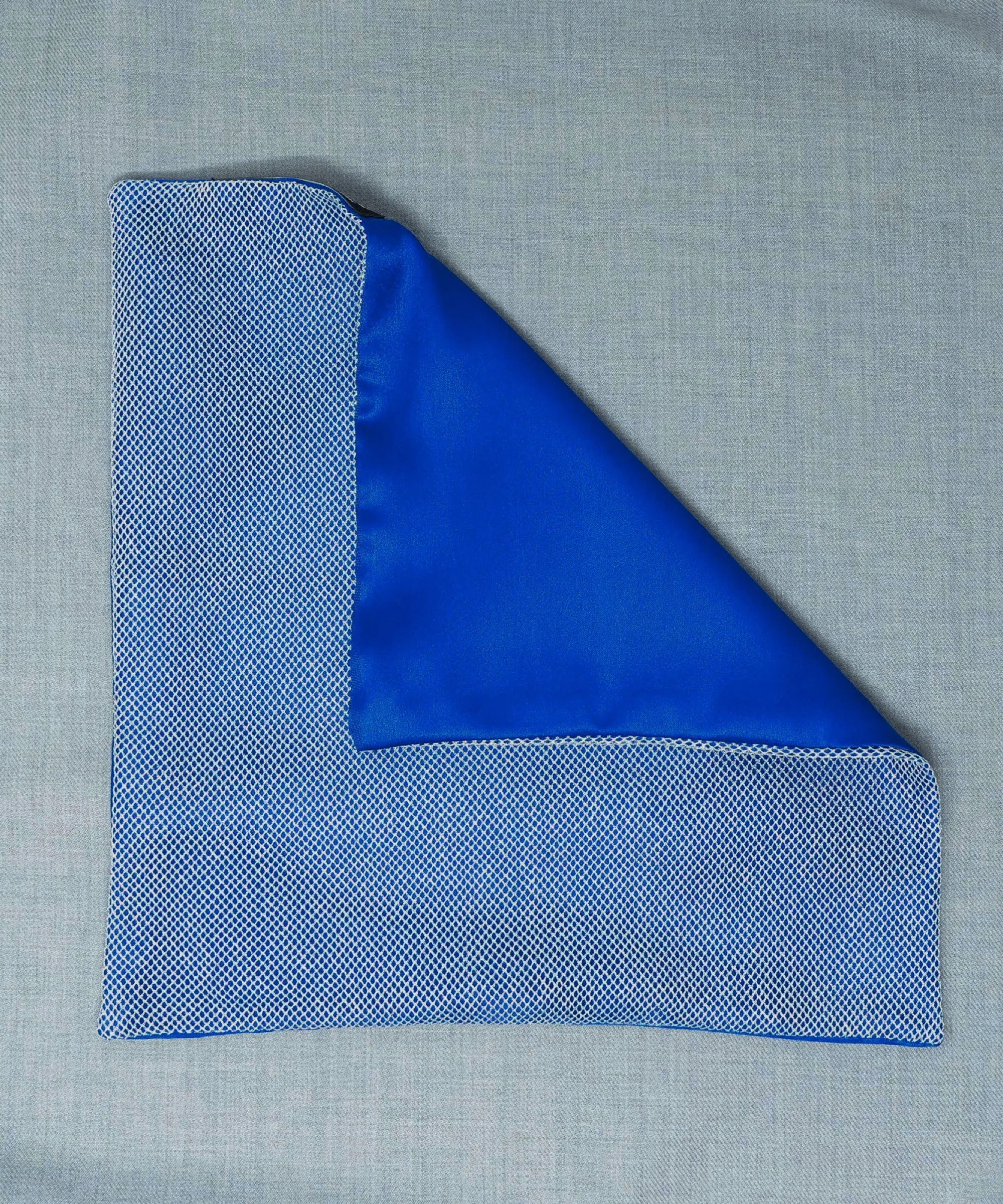 Regal Net Blue Pocket Square