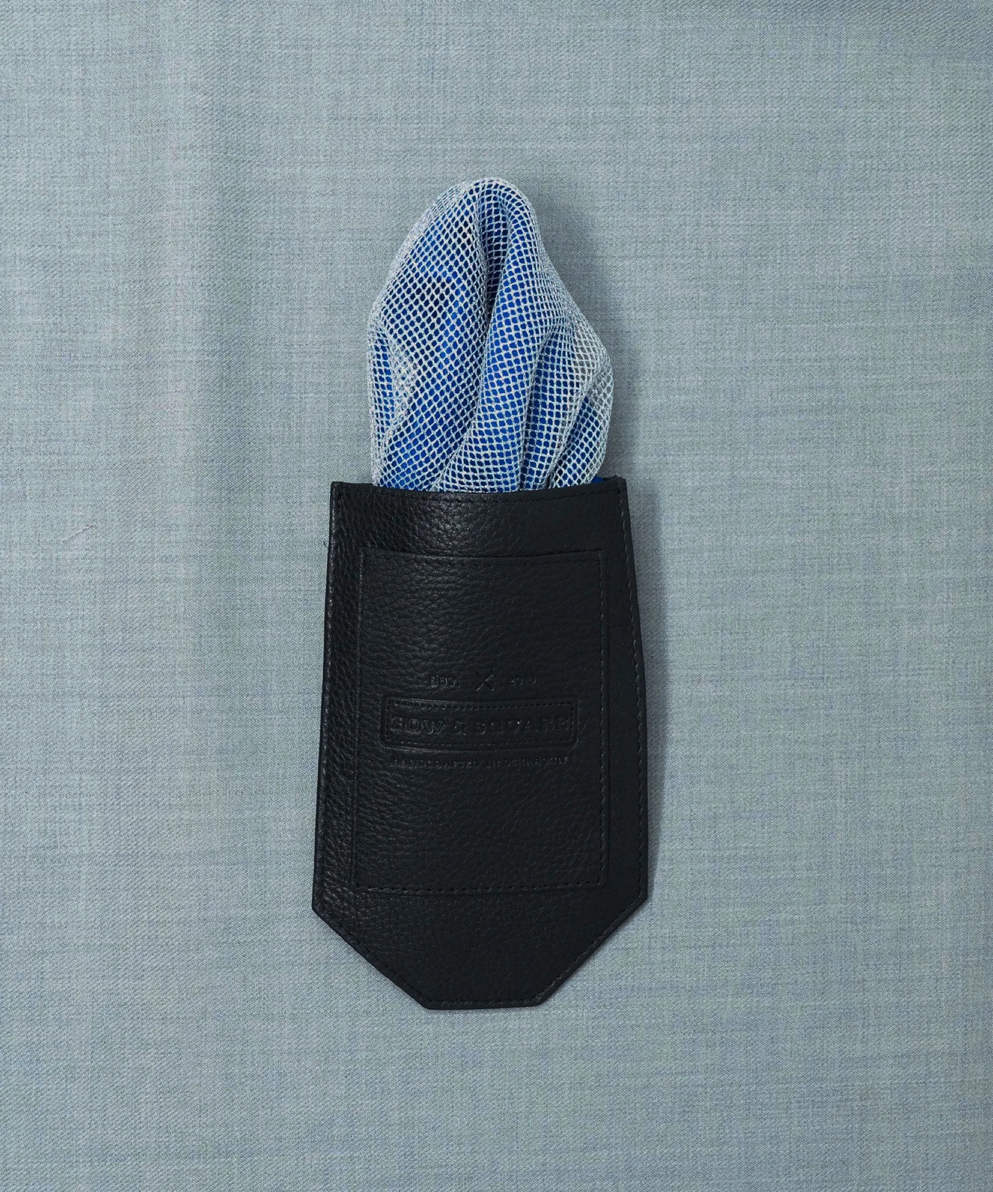 Regal Net Blue Pocket Square