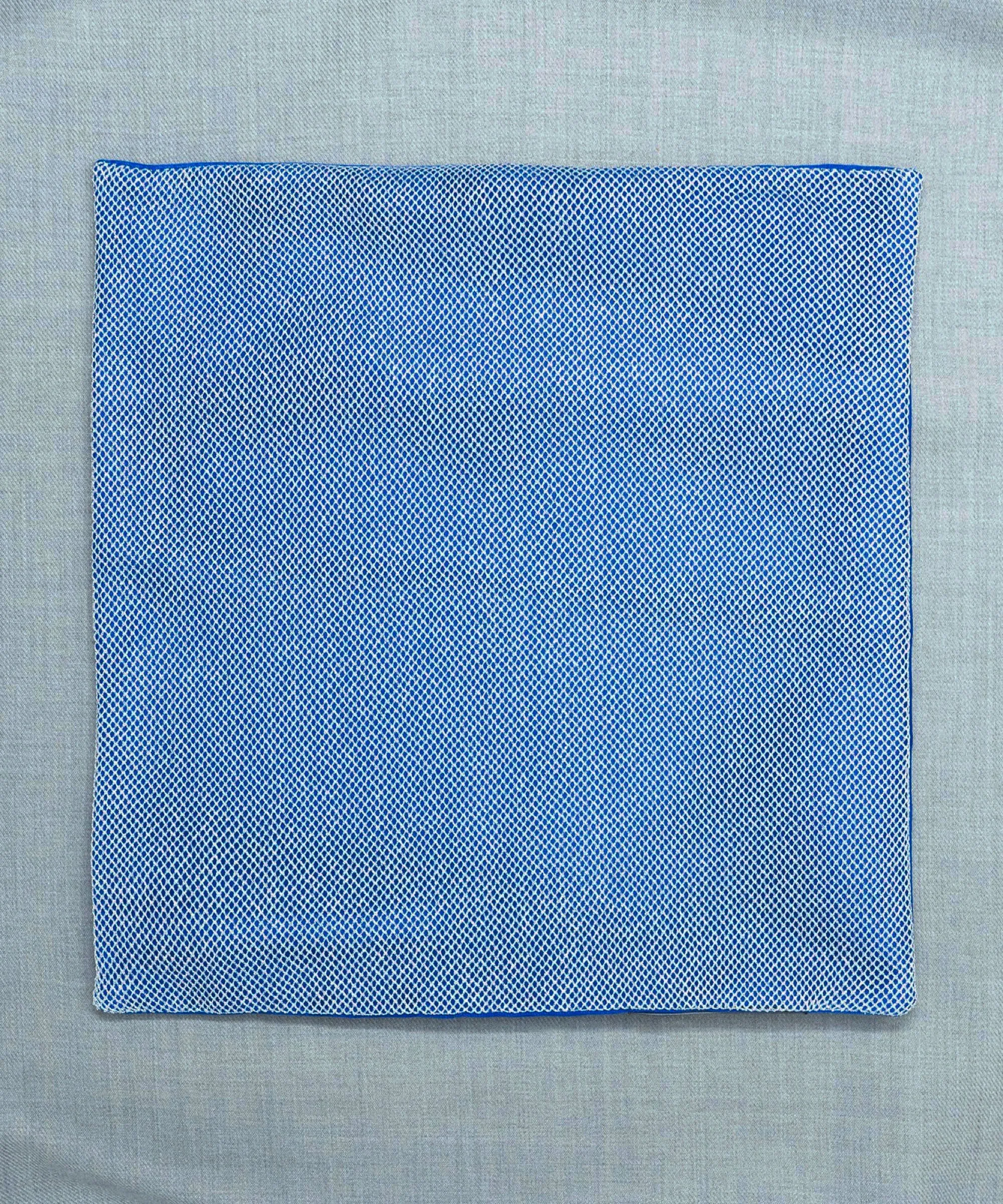 Regal Net Blue Pocket Square