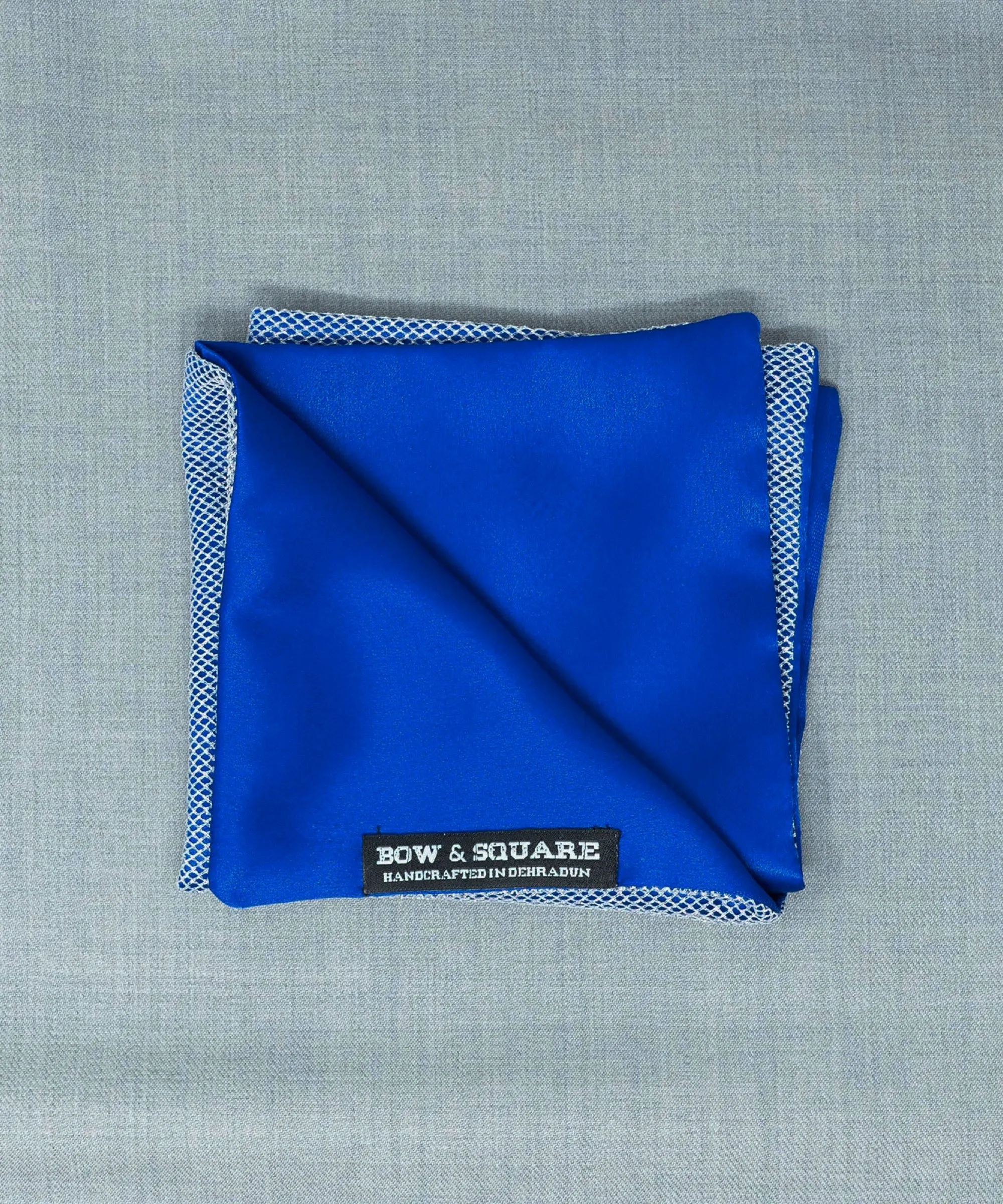 Regal Net Blue Pocket Square
