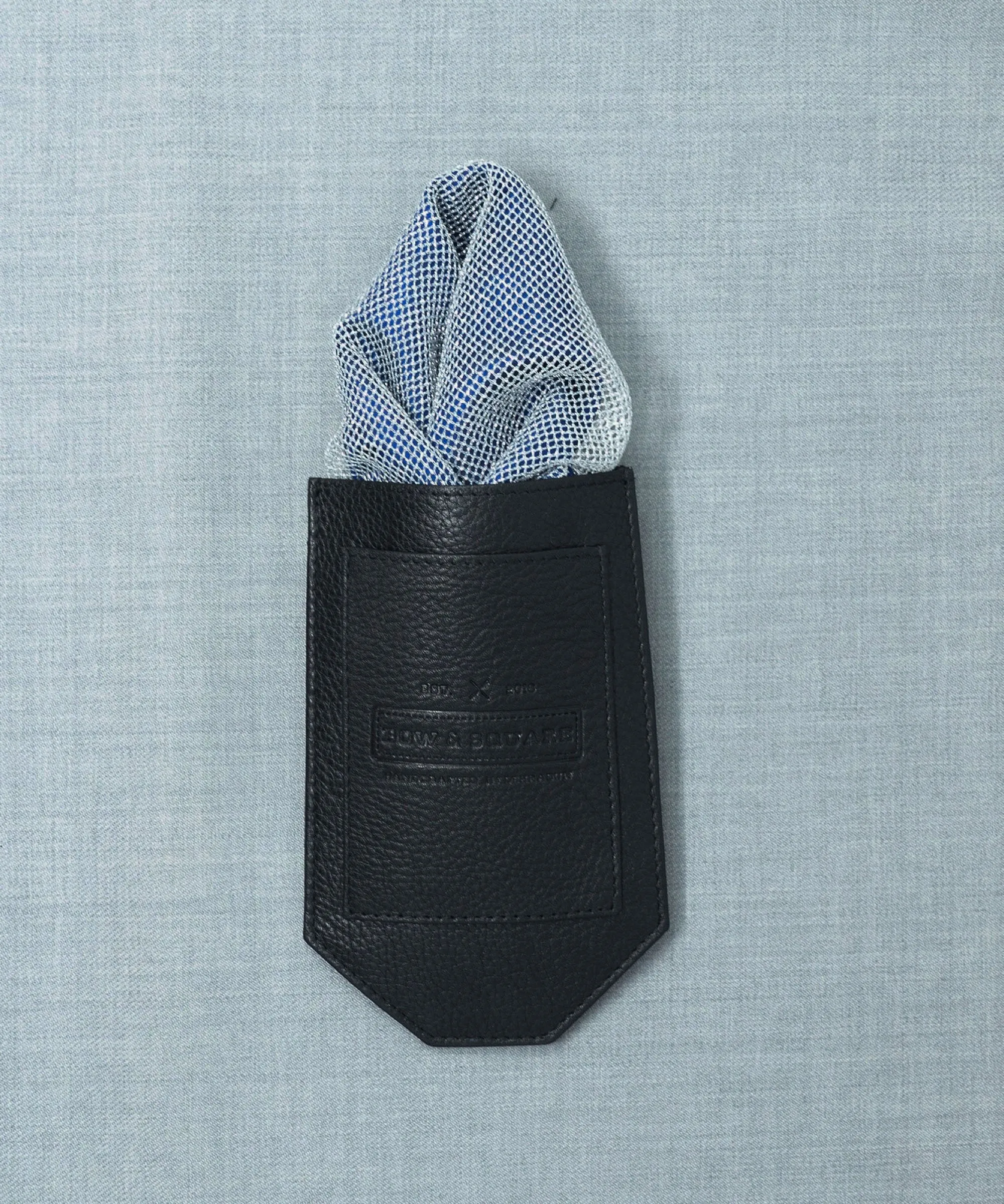 Regal Net Blue Pocket Square