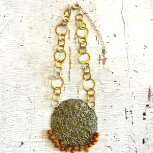 Regal Patina'ed Filigree Necklace