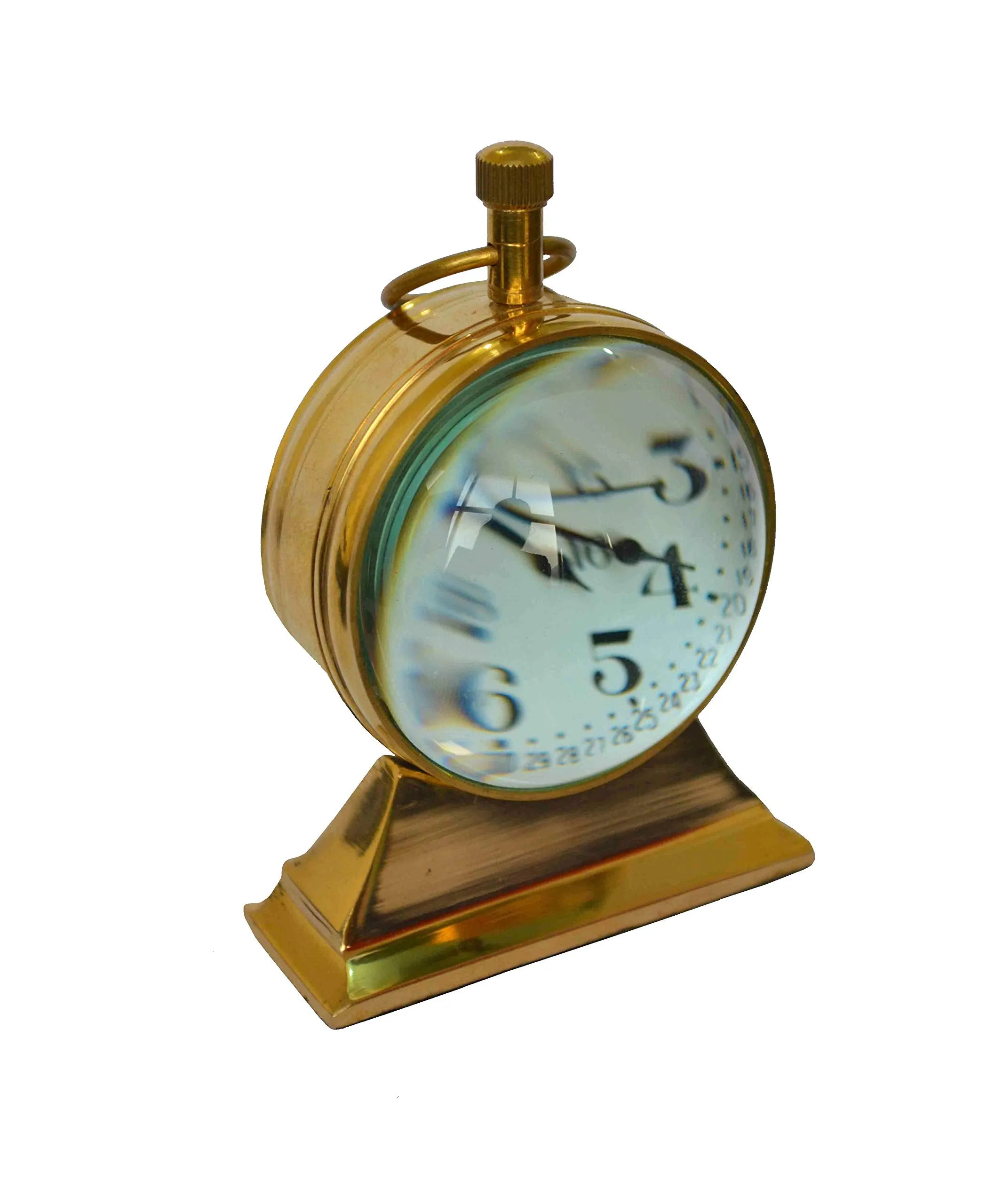REGAL SURVEY 3.5 inch Brass Nautical Round Brass Desk/Table Clock