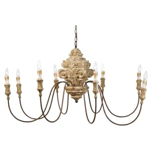 Regina Andrew  Wood Carved Chandelier