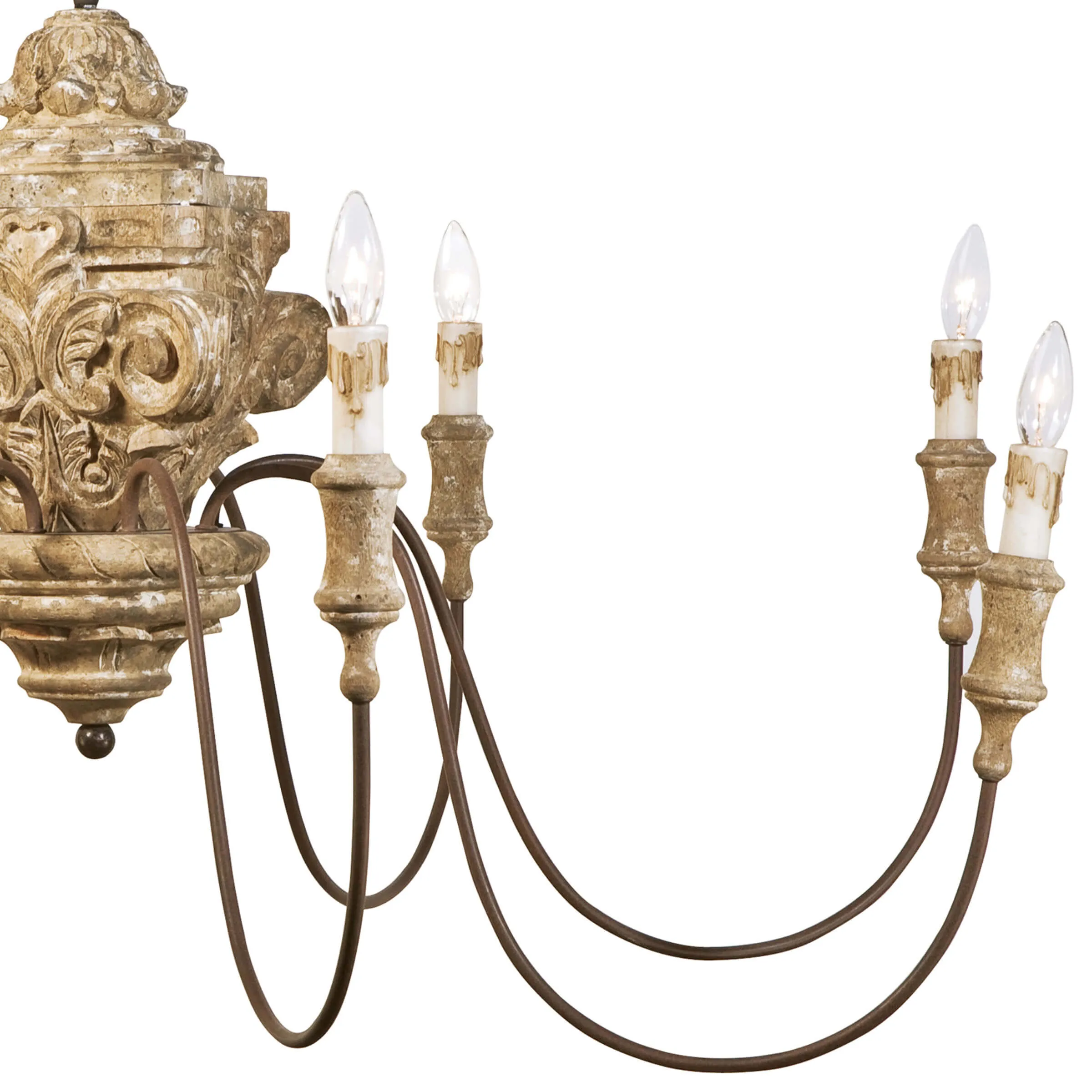 Regina Andrew  Wood Carved Chandelier