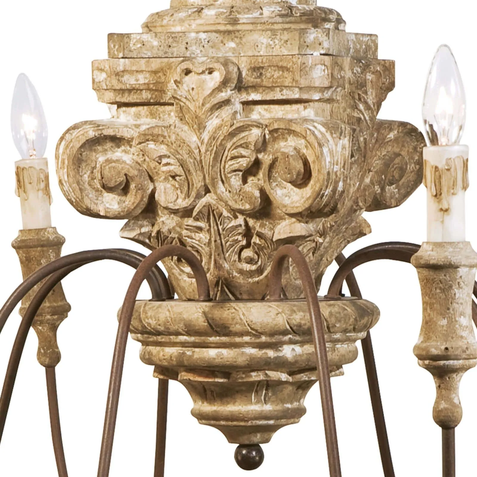 Regina Andrew  Wood Carved Chandelier