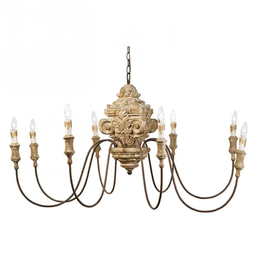 Regina Andrew  Wood Carved Chandelier