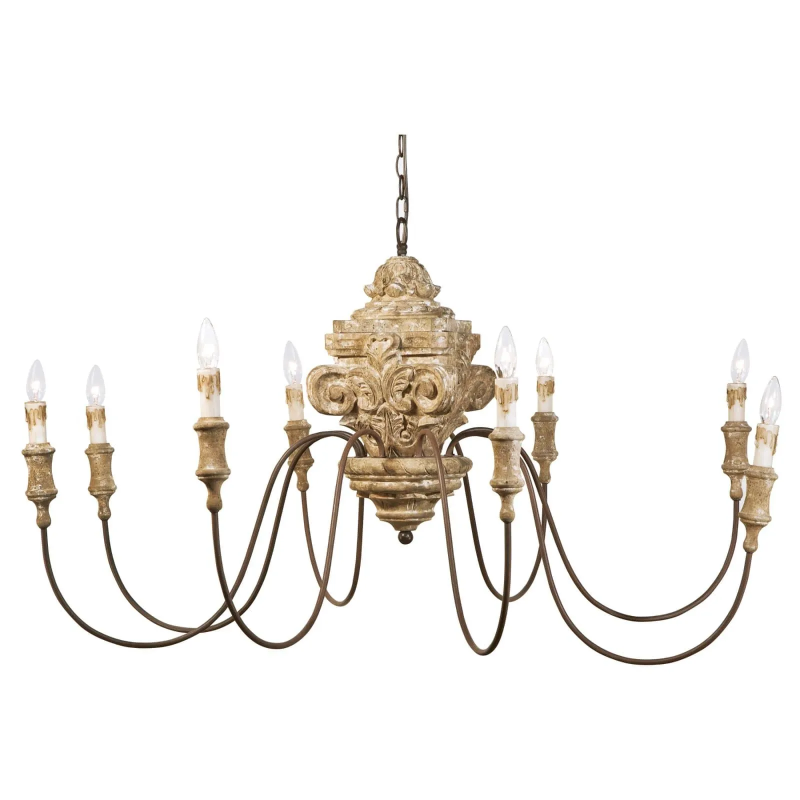 Regina Andrew  Wood Carved Chandelier