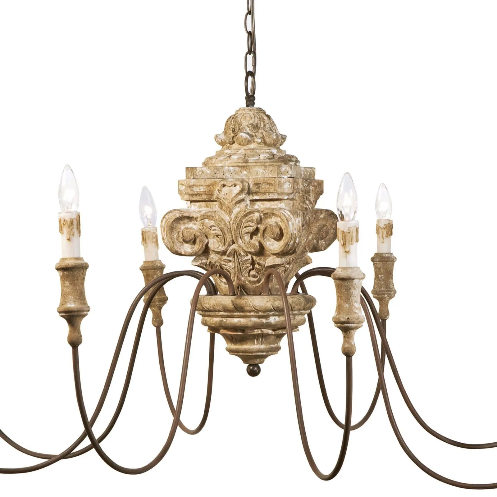 Regina Andrew  Wood Carved Chandelier