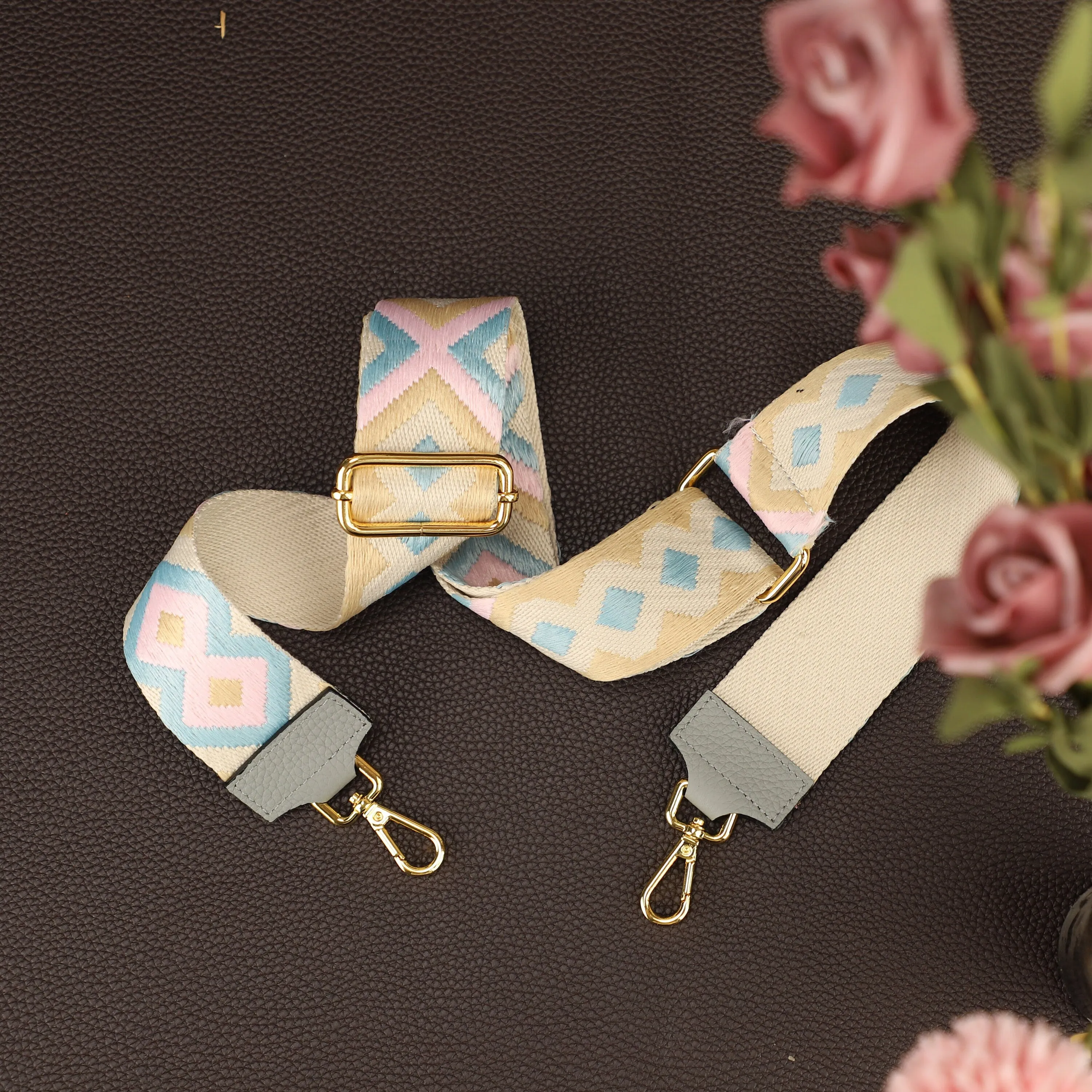 Retro Boho Patterned Strap for Bags, Wide Strap Shoulder Strap, camera bag straps, Fabric Bag Strap,crossbody strap,adjustable strap