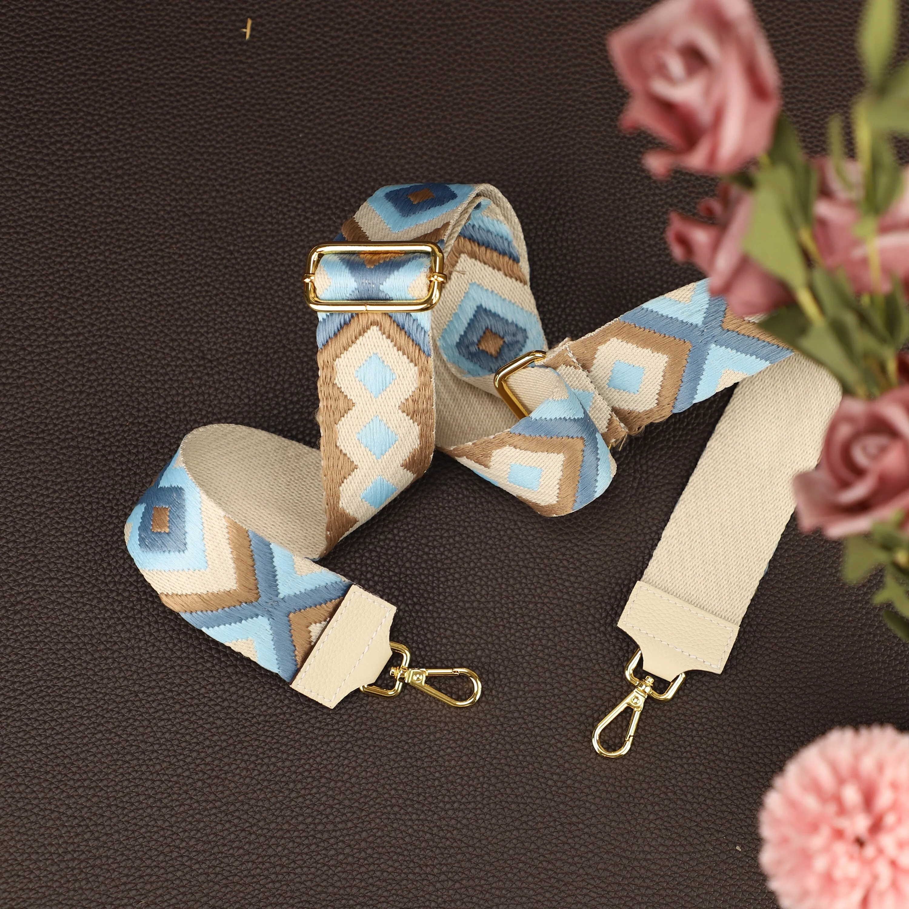 Retro Boho Patterned Strap for Bags, Wide Strap Shoulder Strap, camera bag straps, Fabric Bag Strap,crossbody strap,adjustable strap