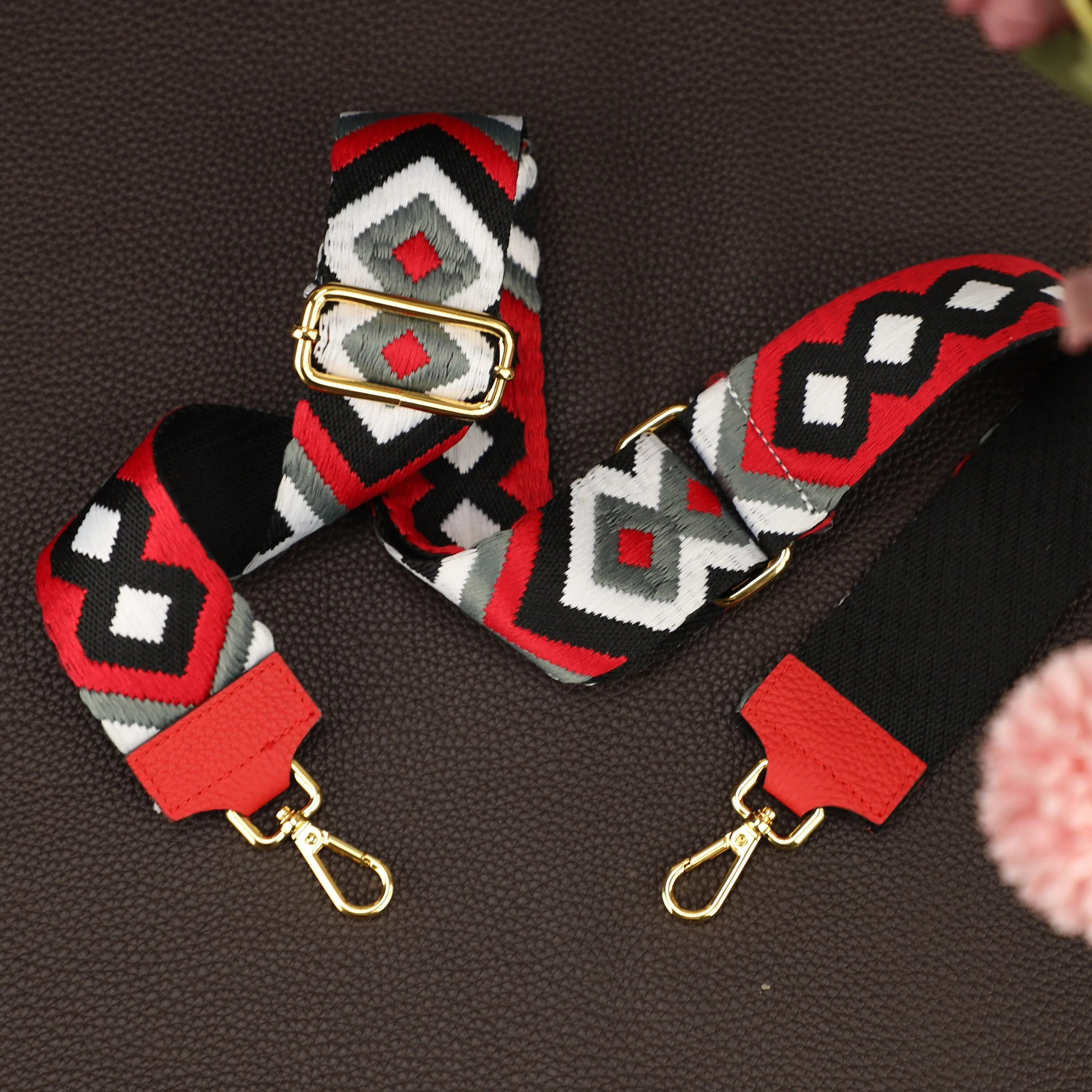Retro Boho Patterned Strap for Bags, Wide Strap Shoulder Strap, camera bag straps, Fabric Bag Strap,crossbody strap,adjustable strap