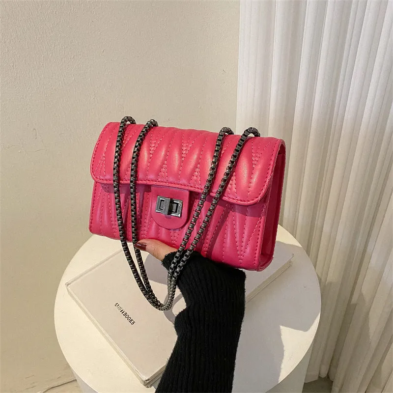 Retro Textured Diamond synthetic leather Small Bag