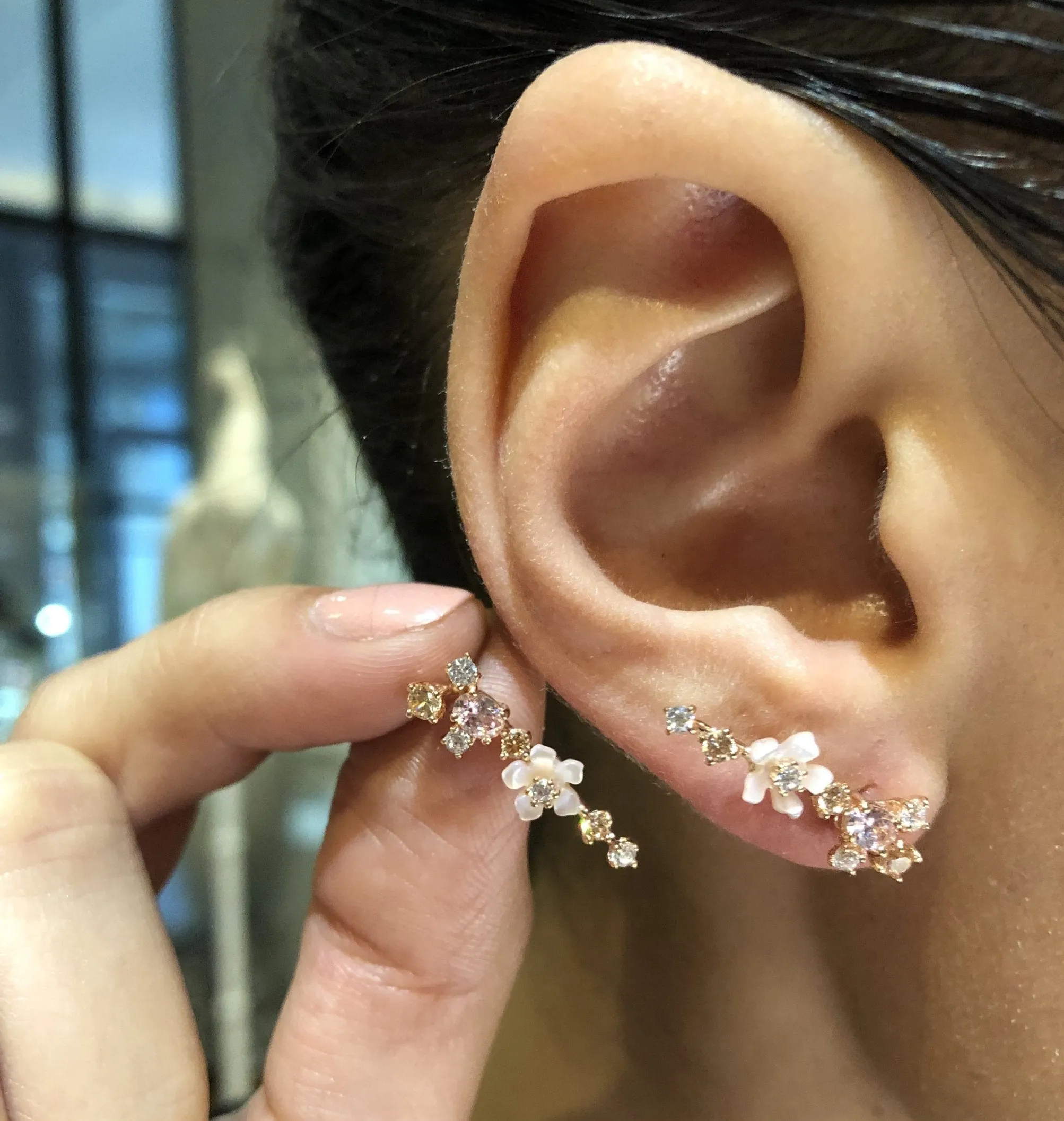 Rose Floral Ear Climbers