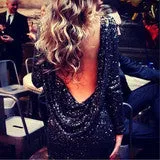 SEXY GOLDEN SHINING BACKLESS DRESS