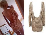 SEXY GOLDEN SHINING BACKLESS DRESS