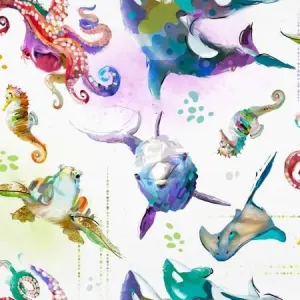 Shining Sea Allover Sea Life