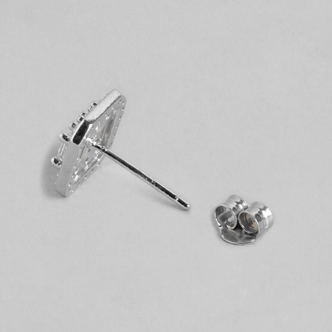 Shining Silver Baguette 925 Silver Earrings