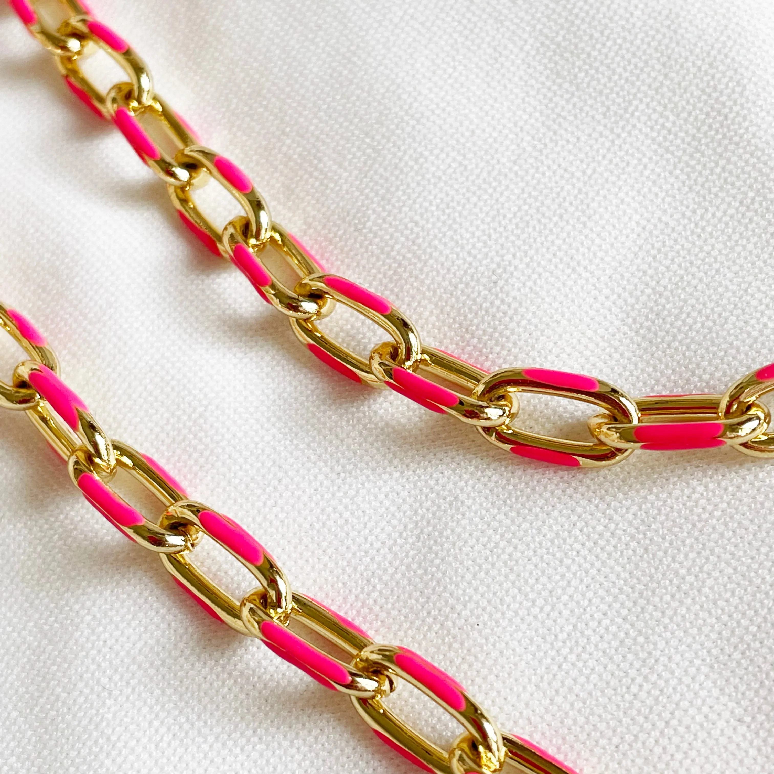 Shining Star - Neon Pink & Gold Necklace