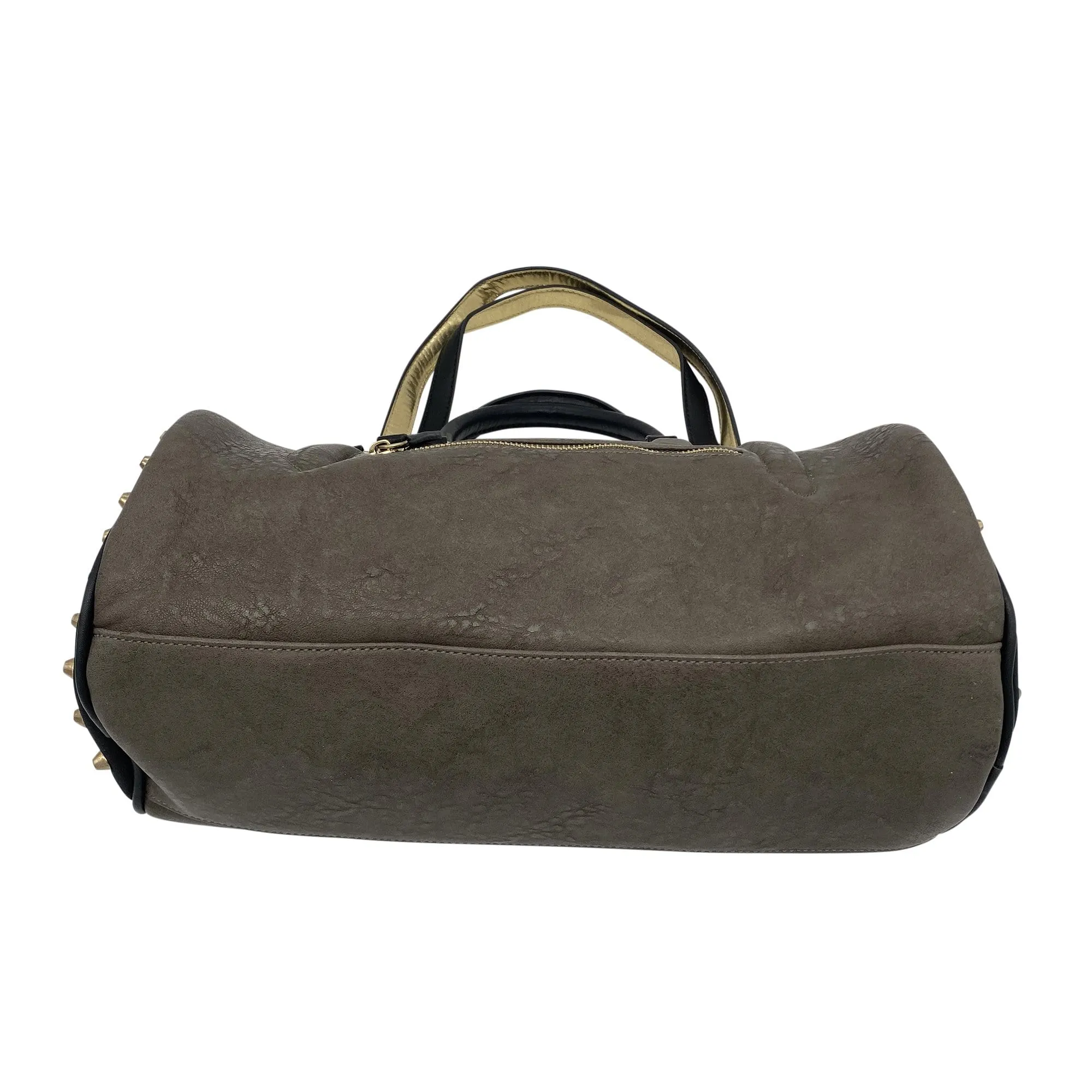 SHIRALEAH Barrel Bag Olive with Gold Studds - New w/Tags