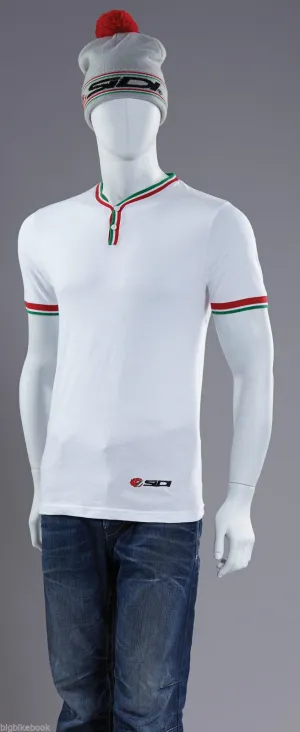 Sidi Official Casuals Regal Button Collar 100% Cotton Motorcycle T-shirt - White