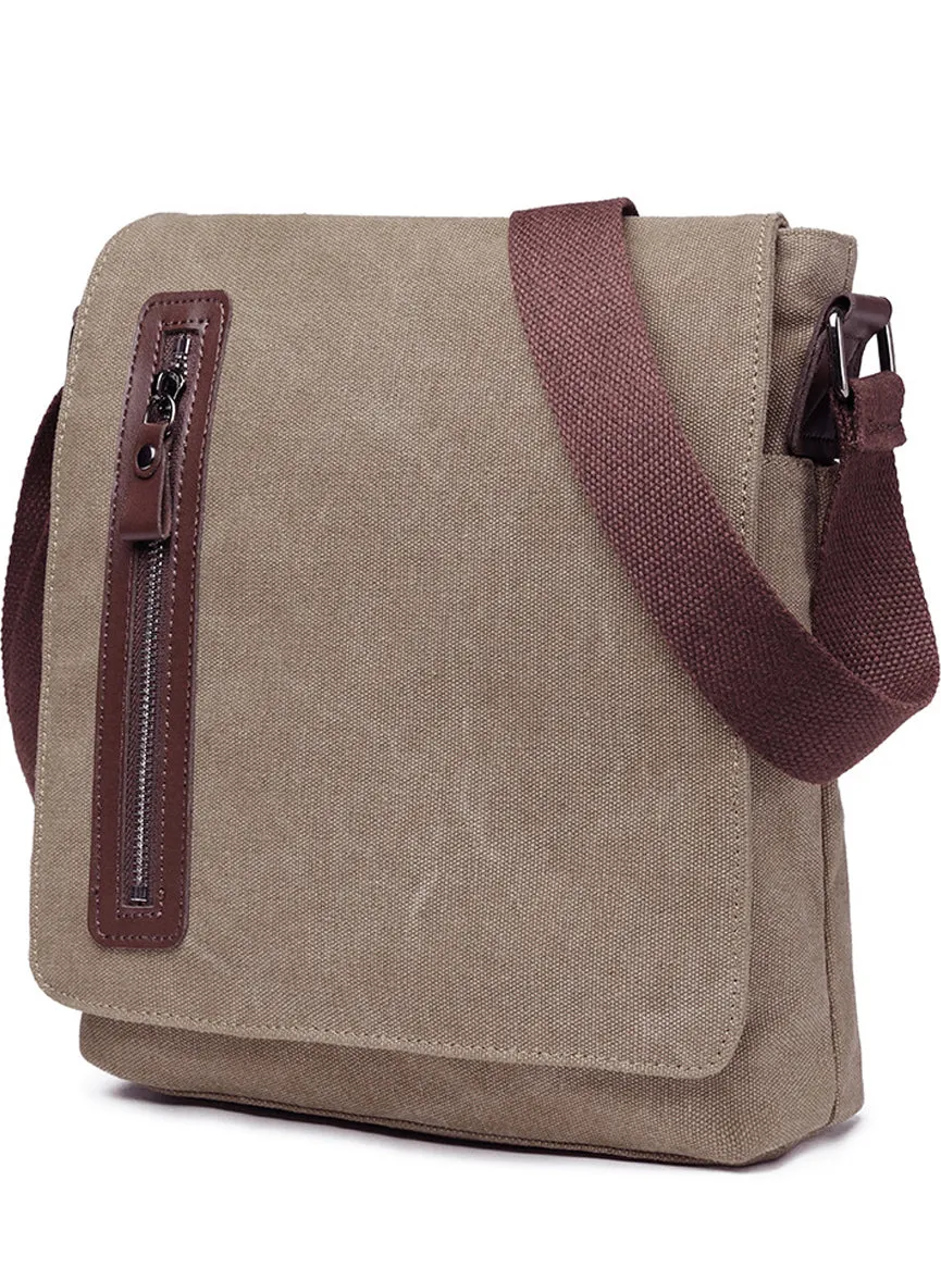Small Canvas Crossbody Satchel Bag for Men Casual Messenger Bag