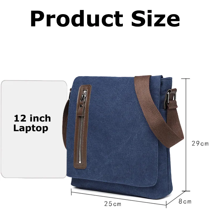 Small Canvas Crossbody Satchel Bag for Men Casual Messenger Bag