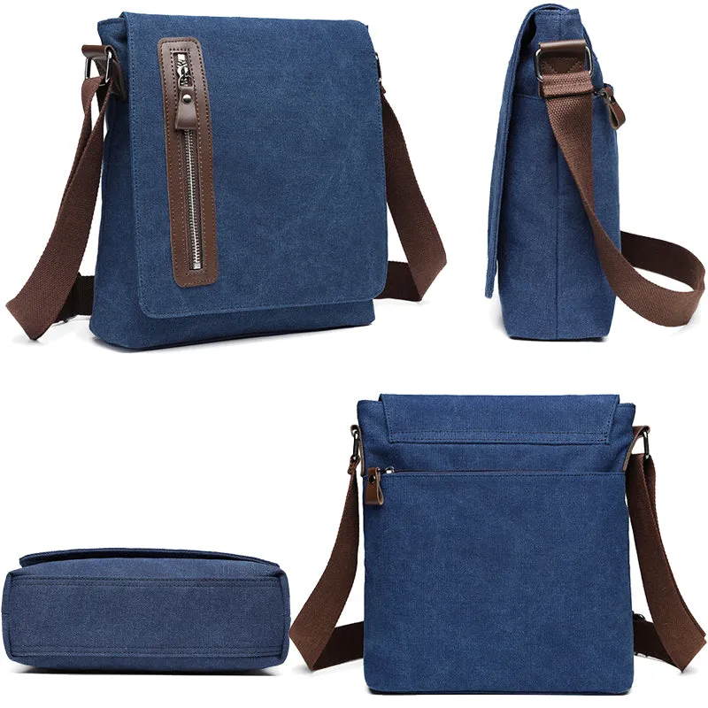 Small Canvas Crossbody Satchel Bag for Men Casual Messenger Bag