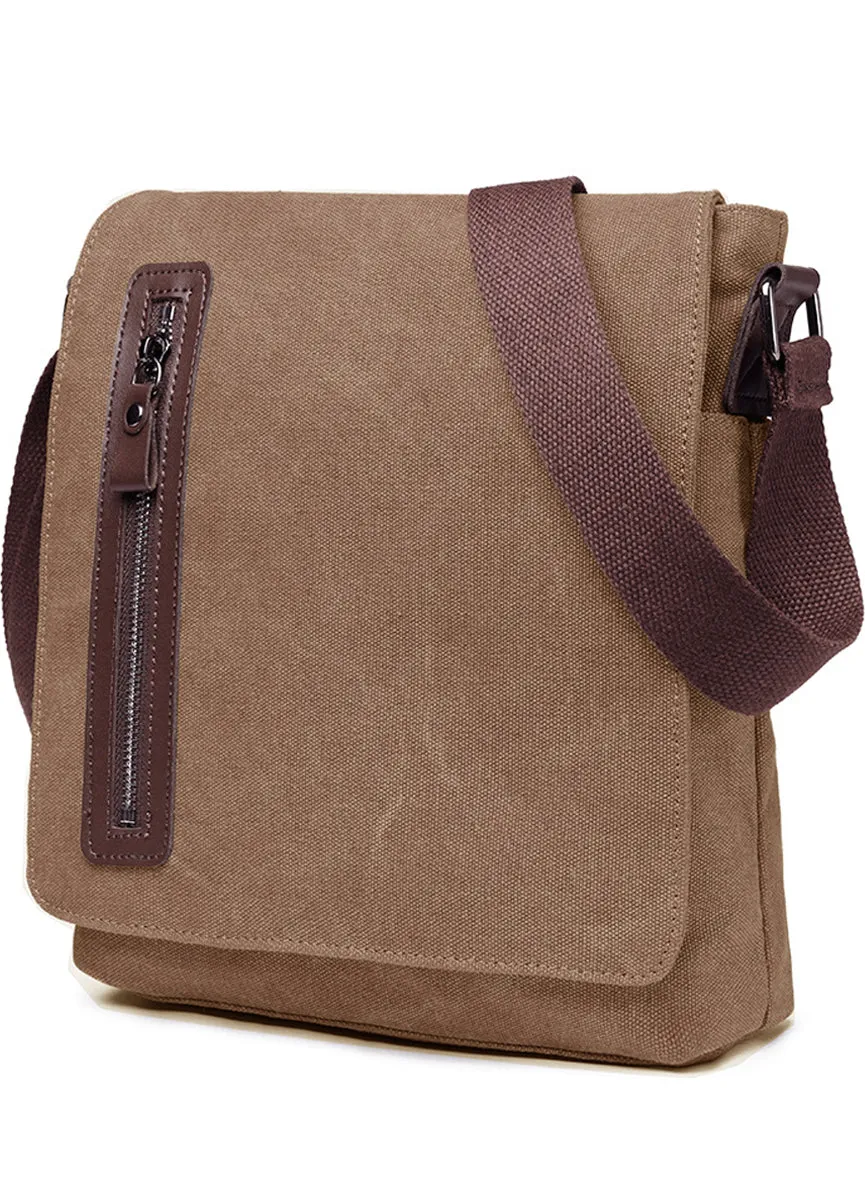 Small Canvas Crossbody Satchel Bag for Men Casual Messenger Bag