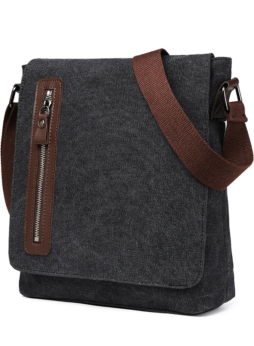 Small Canvas Crossbody Satchel Bag for Men Casual Messenger Bag