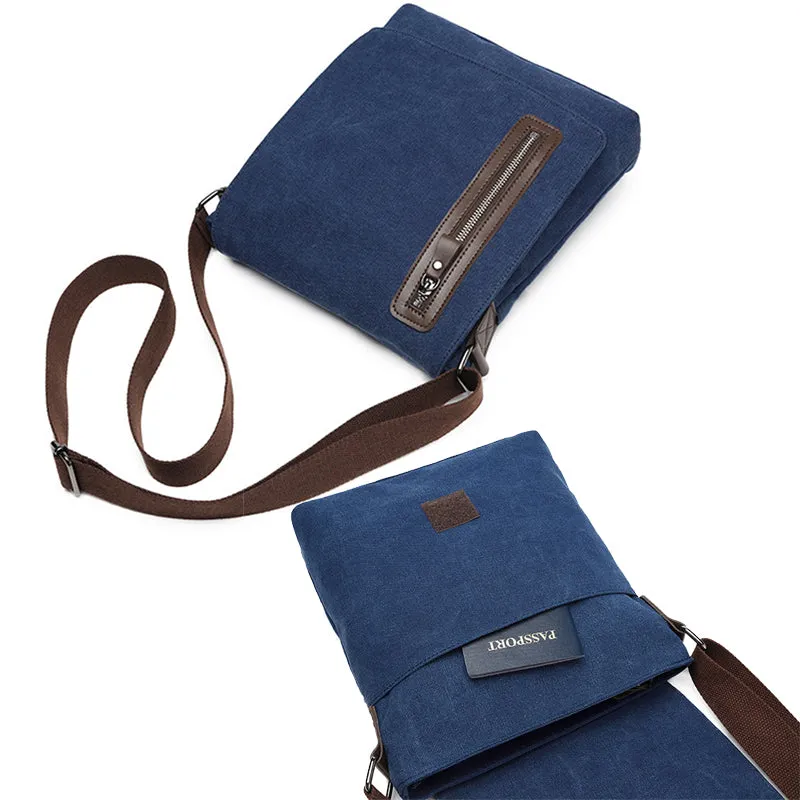 Small Canvas Crossbody Satchel Bag for Men Casual Messenger Bag