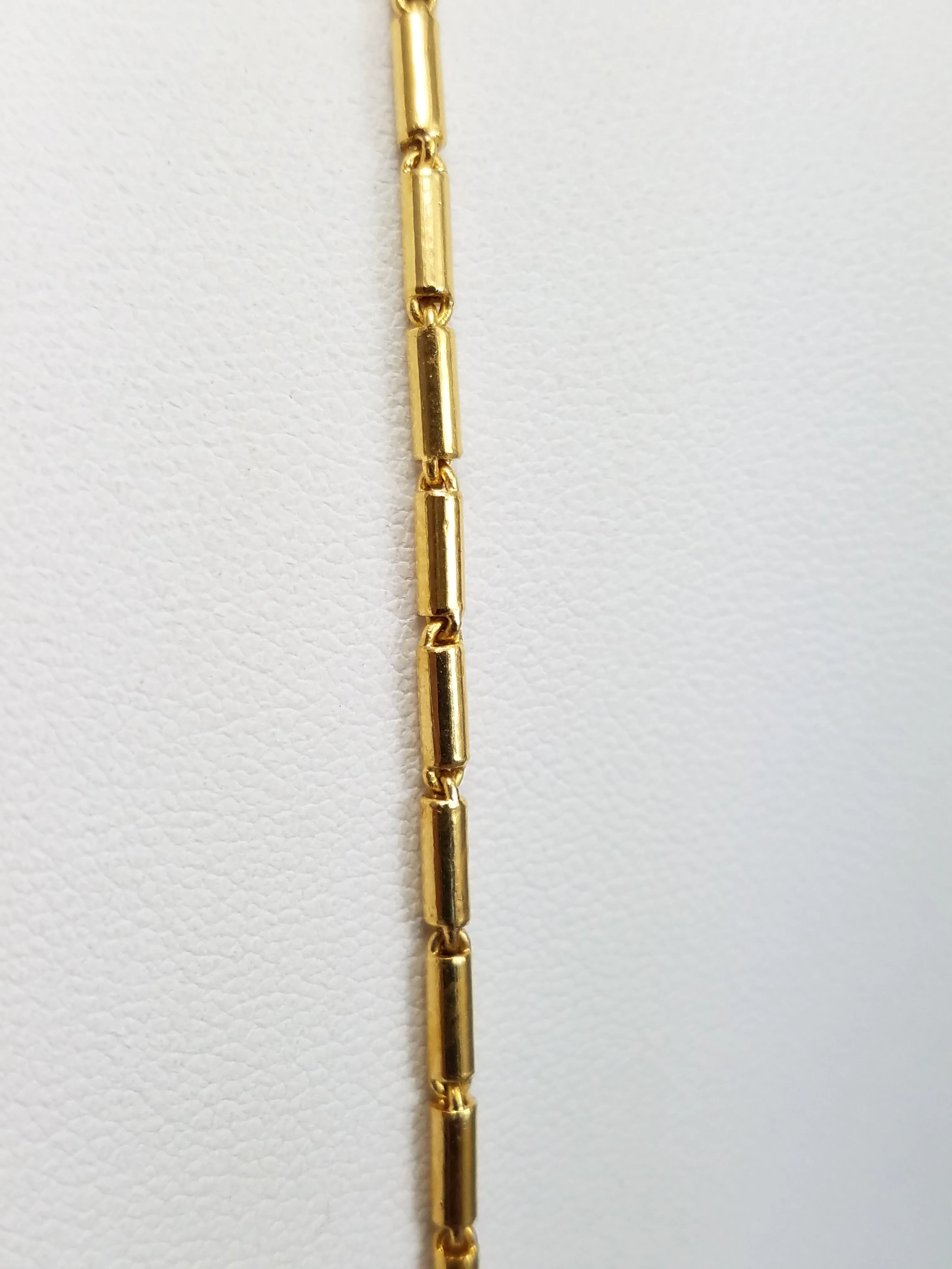 Special 23k Yellow Gold Hollow Baht Link 18" Necklace