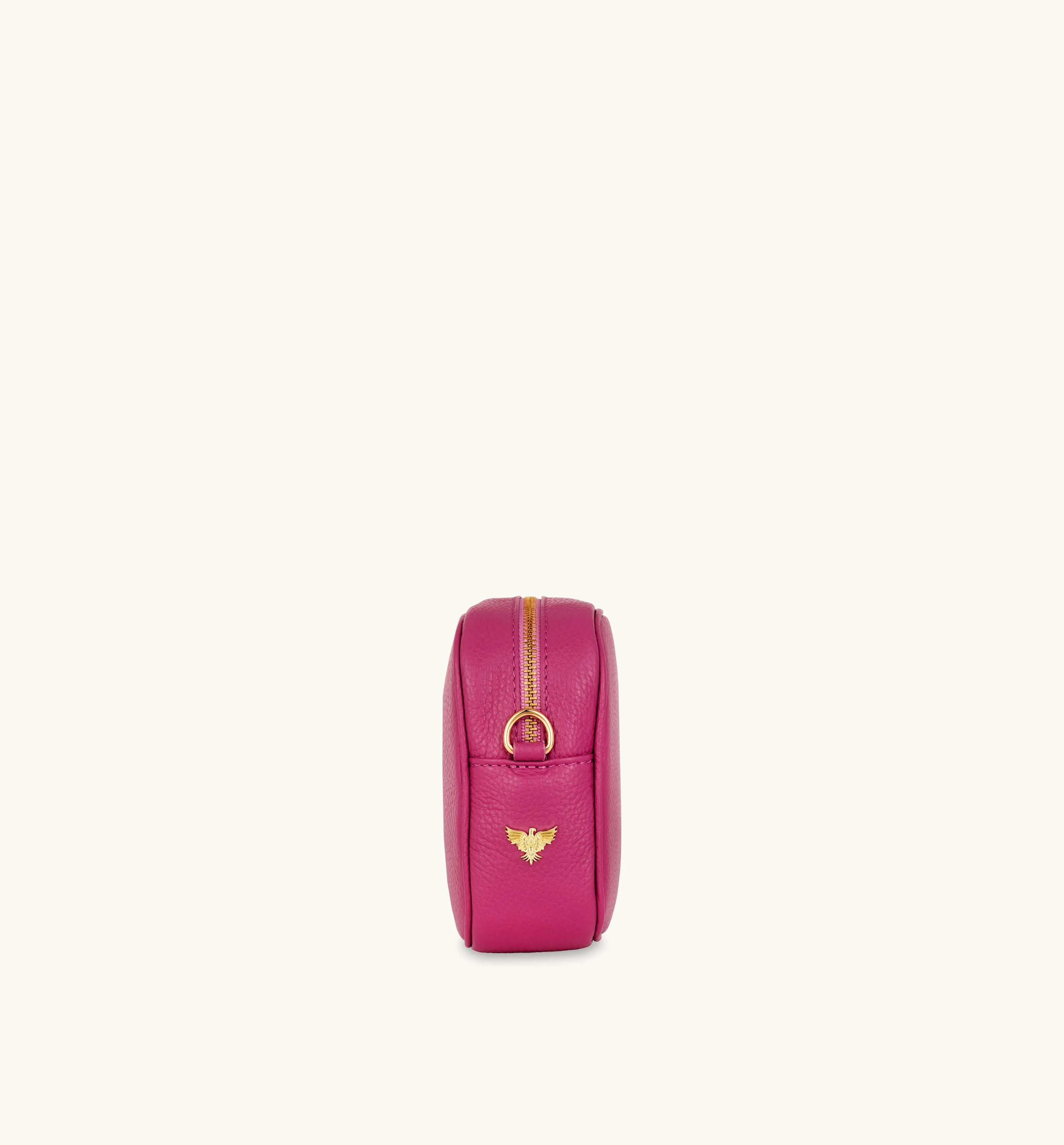 The Tassel Barbie Pink Leather Crossbody Bag With Gold Chain Strap