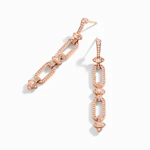 Tip-Top Link Full Diamond Drop Earrings
