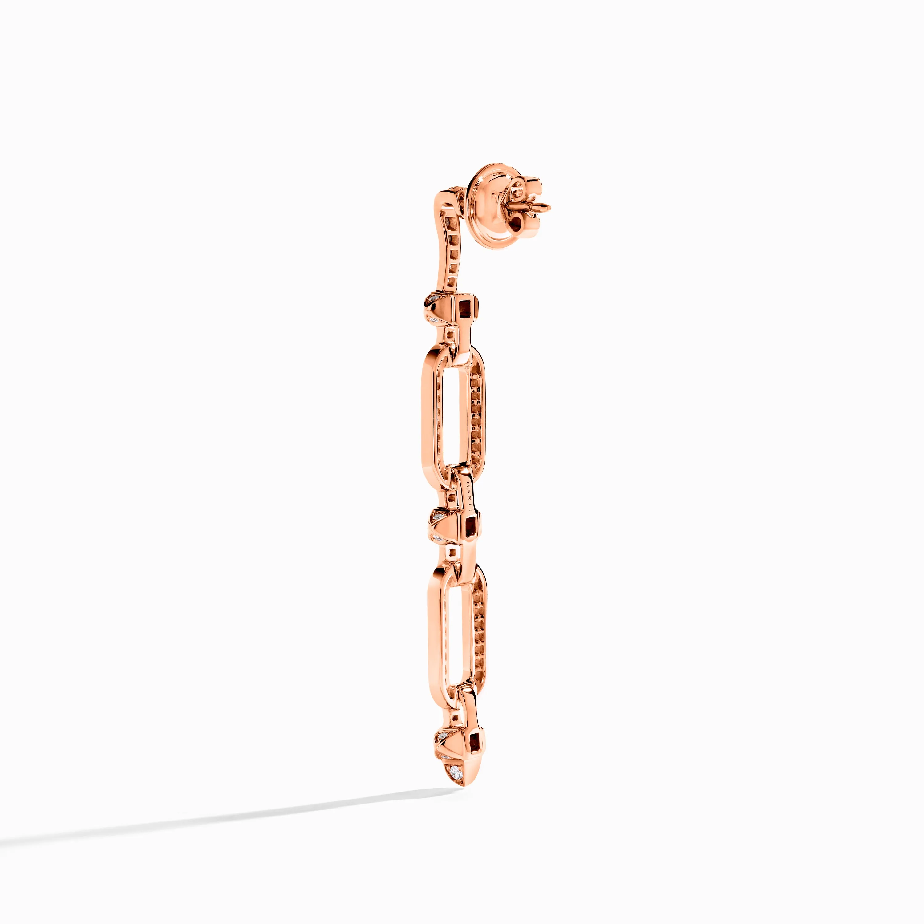 Tip-Top Link Full Diamond Drop Earrings