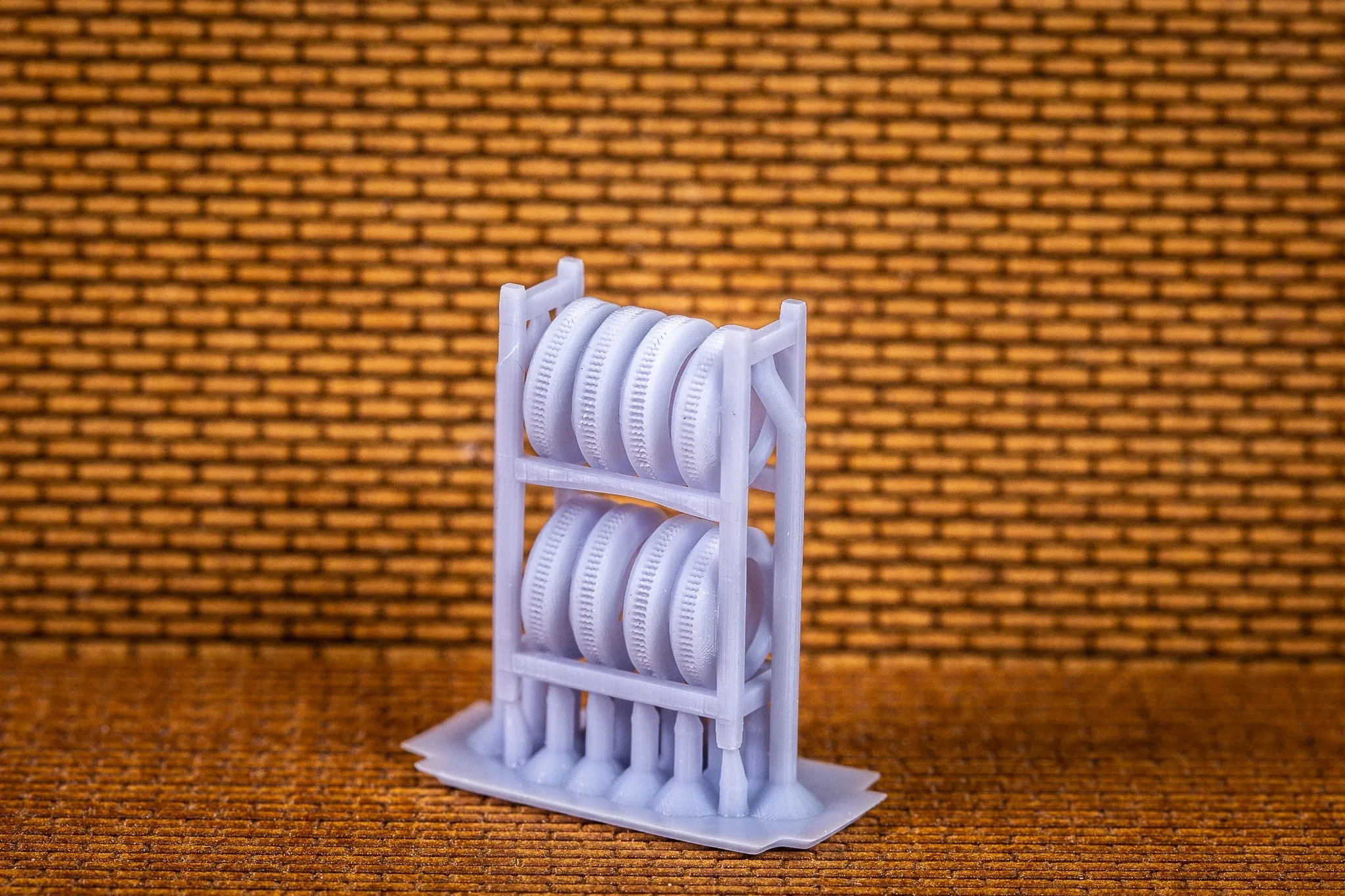 Tire Rack With Car Tires -  N Scale