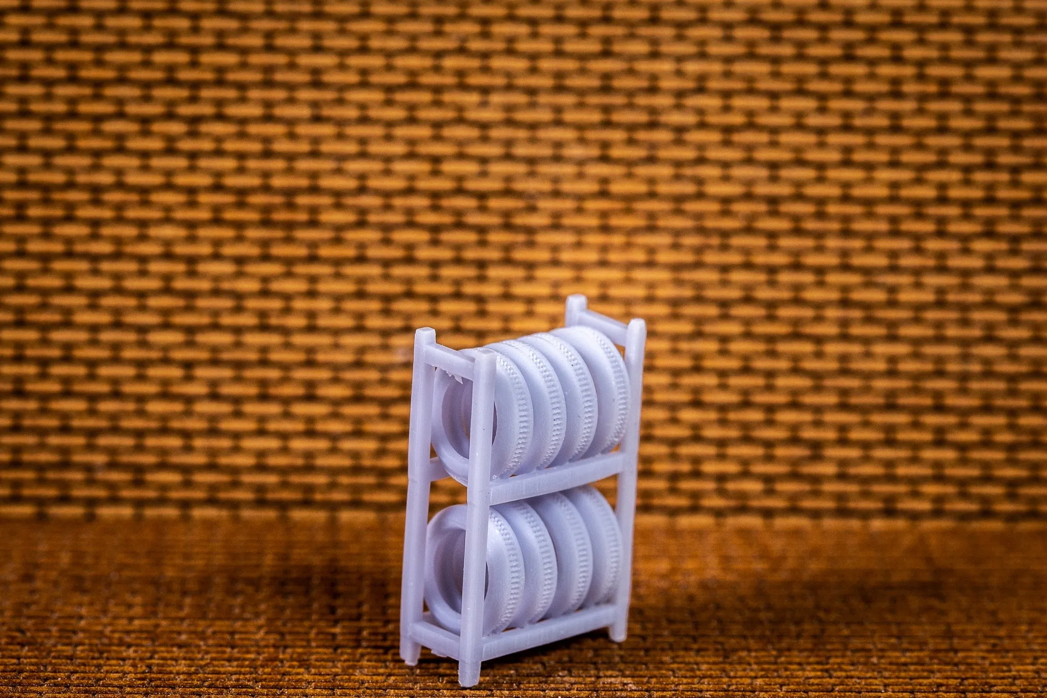 Tire Rack With Car Tires -  N Scale