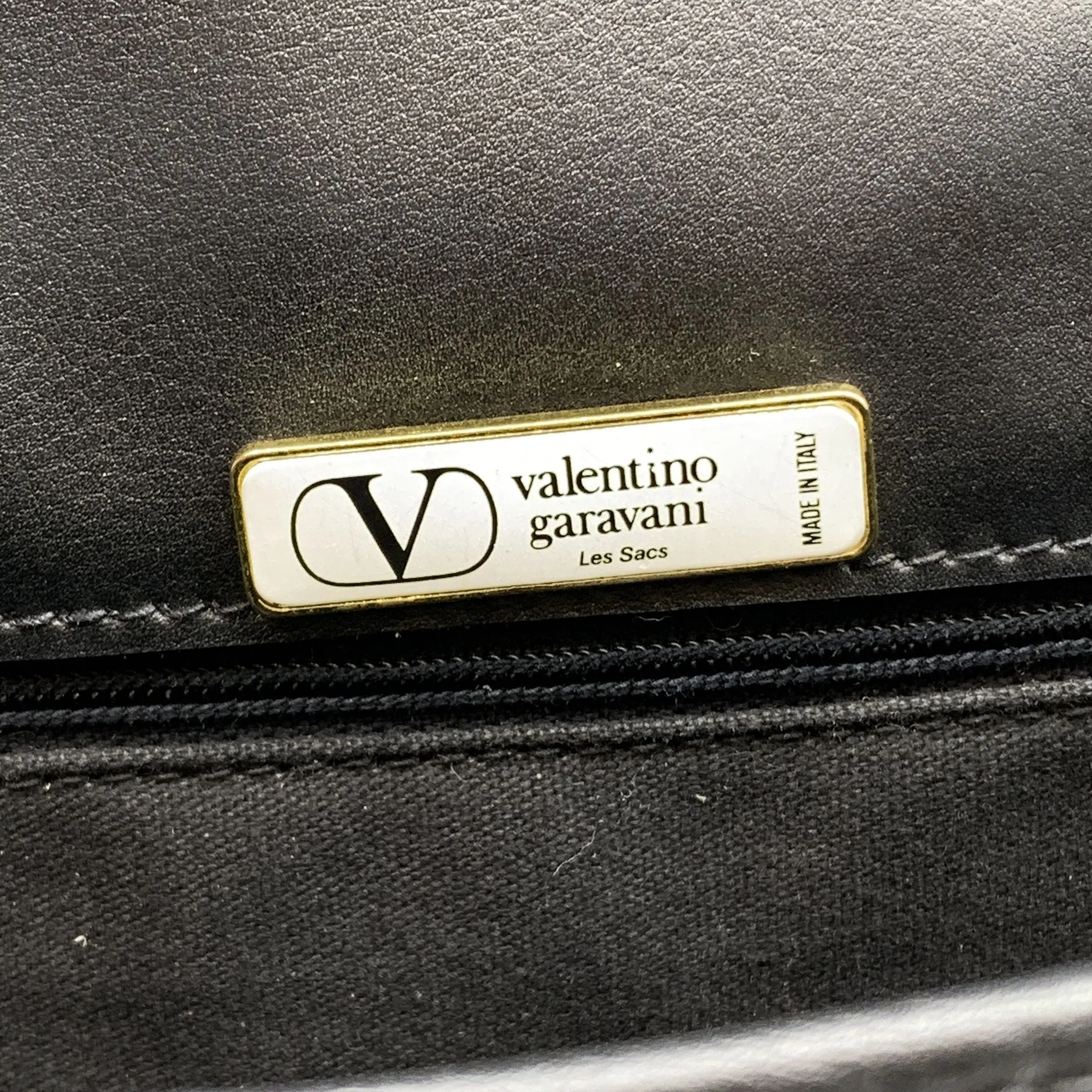Valentino Garavani Vintage Black Canvas Portfolio Document Holder