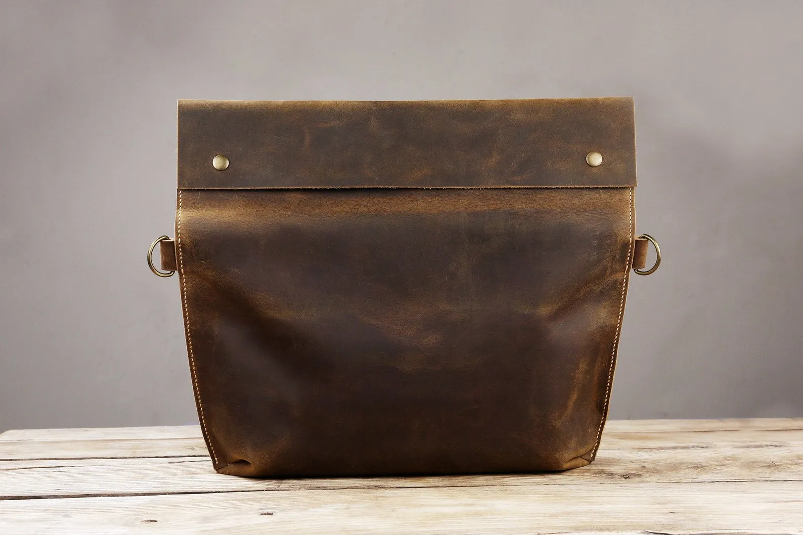 Vintage brown leather bag for men