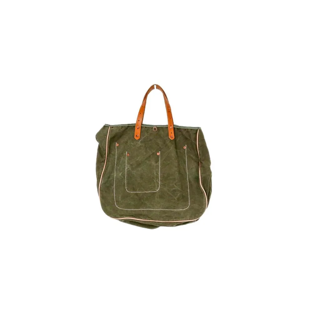 Vintage Messenger Tote Bag with Camouflage