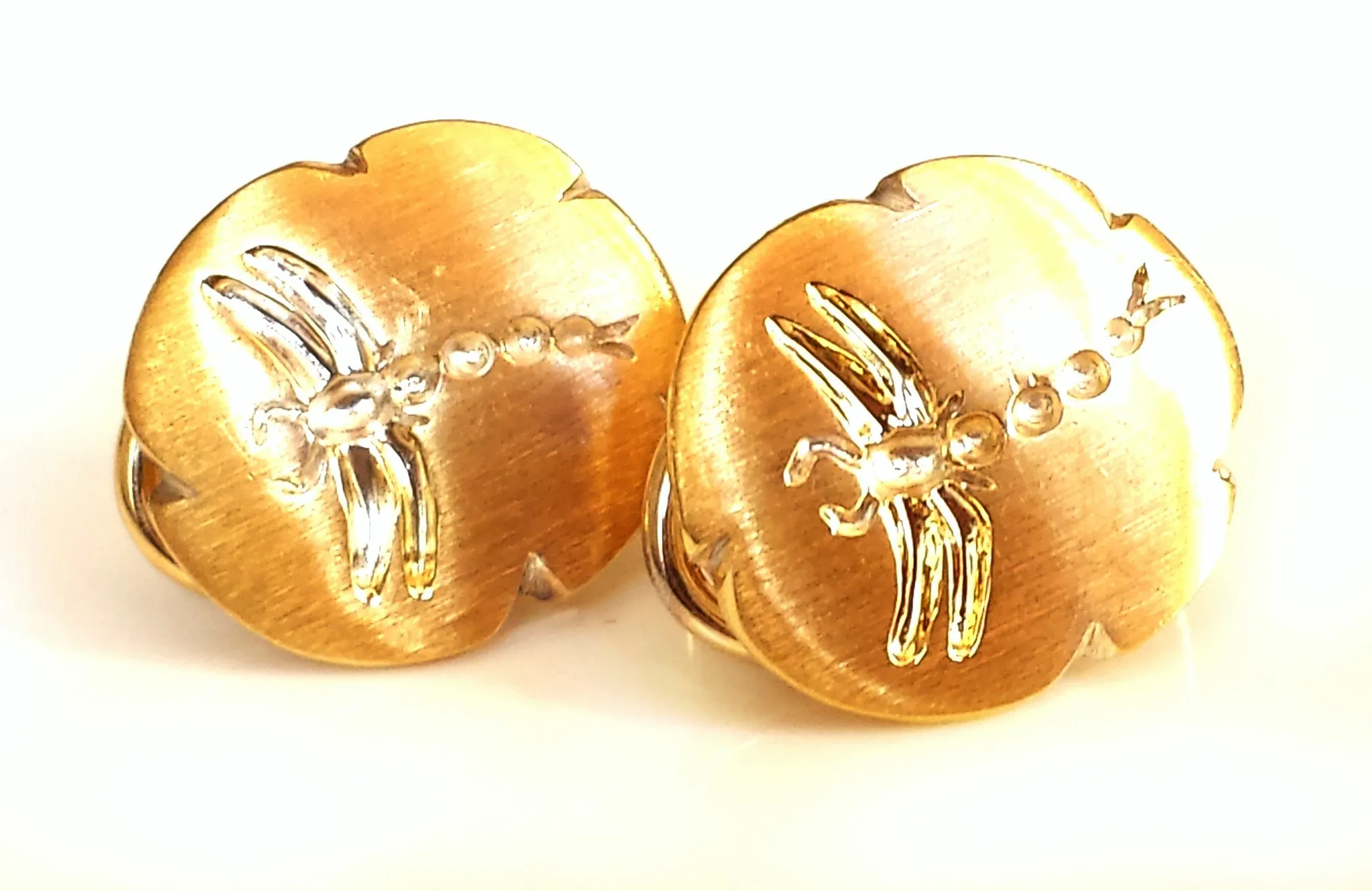 Vintage Tiffany & Co. 18k Yellow Gold Dragonfly Earrings – Clip Fastenings