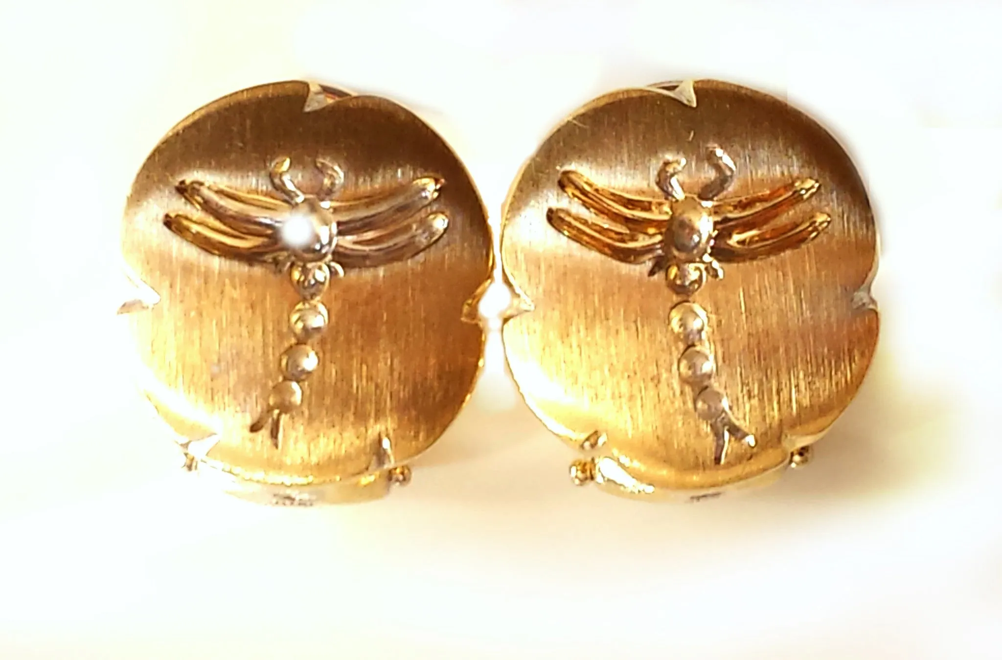Vintage Tiffany & Co. 18k Yellow Gold Dragonfly Earrings – Clip Fastenings