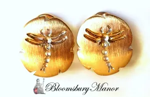 Vintage Tiffany & Co. 18k Yellow Gold Dragonfly Earrings – Clip Fastenings
