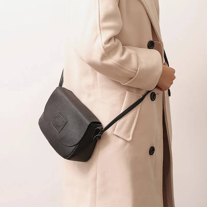 Vintage Womens Leather Saddle Bag Crossbody Bags Purse for Women