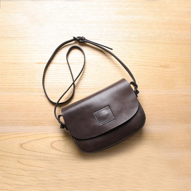 Vintage Womens Leather Saddle Bag Crossbody Bags Purse for Women